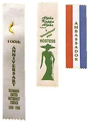 Printed flat ribbons with pinked ends