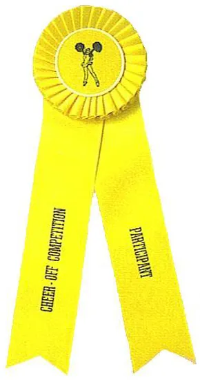 Yellow single-head rosette with two streamers