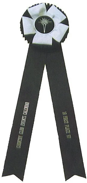 Black and white double-head rosette