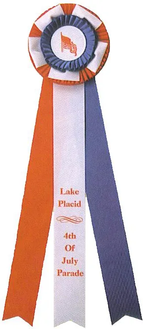 Red, white and blue triple-head rosette