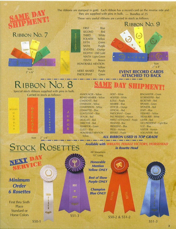 Stock Ribbons & Rosettes